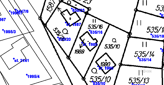 Parcela st. 1989 v KÚ Čeladná, Katastrální mapa