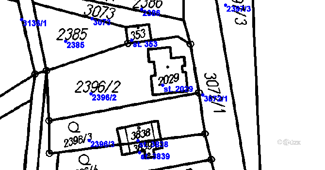 Parcela st. 2029 v KÚ Čeladná, Katastrální mapa