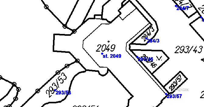 Parcela st. 2049 v KÚ Čeladná, Katastrální mapa