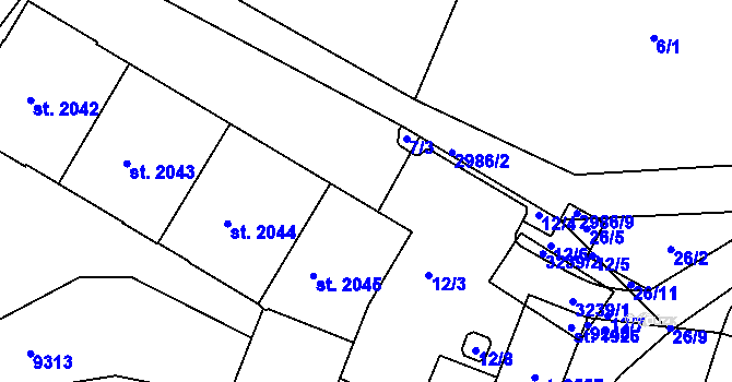 Parcela st. 7/2 v KÚ Čeladná, Katastrální mapa