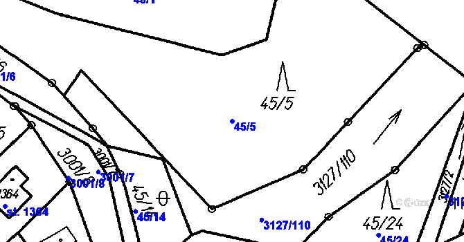 Parcela st. 45/5 v KÚ Čeladná, Katastrální mapa