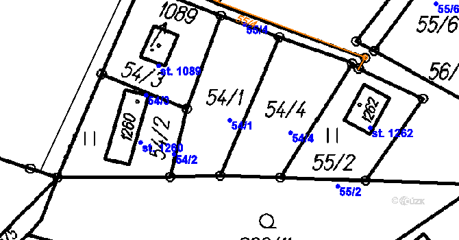 Parcela st. 54/1 v KÚ Čeladná, Katastrální mapa