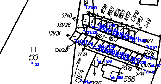 Parcela st. 131/28 v KÚ Čeladná, Katastrální mapa