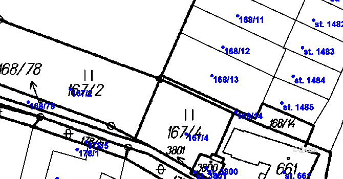 Parcela st. 168/15 v KÚ Čeladná, Katastrální mapa