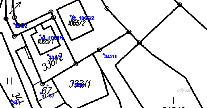 Parcela st. 342/1 v KÚ Čeladná, Katastrální mapa