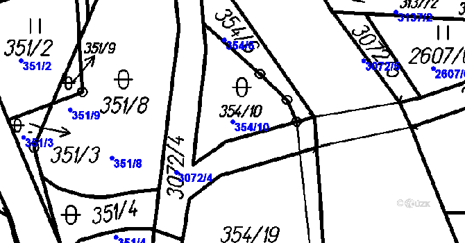 Parcela st. 354/10 v KÚ Čeladná, Katastrální mapa