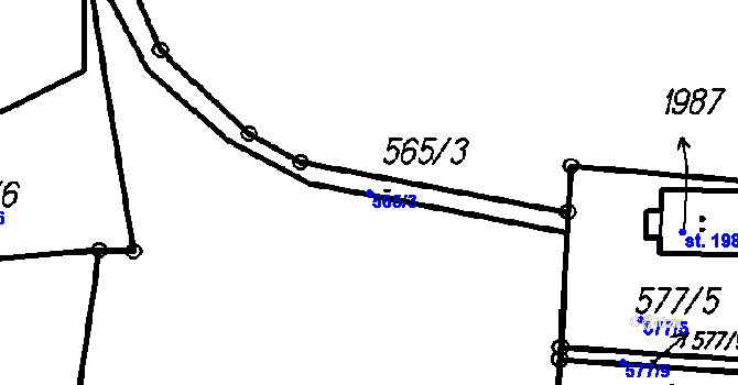 Parcela st. 565/3 v KÚ Čeladná, Katastrální mapa