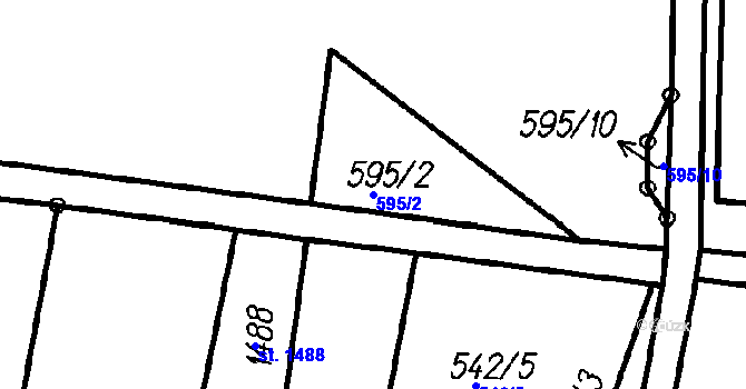 Parcela st. 595/2 v KÚ Čeladná, Katastrální mapa