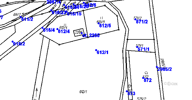 Parcela st. 612/1 v KÚ Čeladná, Katastrální mapa