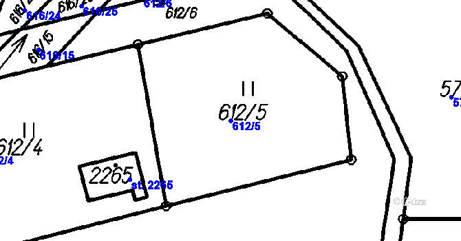 Parcela st. 612/5 v KÚ Čeladná, Katastrální mapa