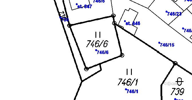 Parcela st. 746/6 v KÚ Čeladná, Katastrální mapa