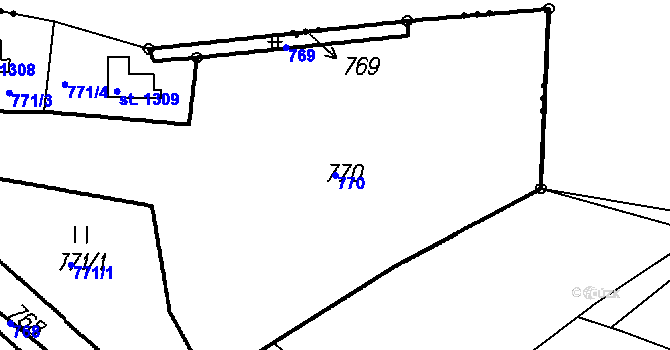 Parcela st. 770 v KÚ Čeladná, Katastrální mapa