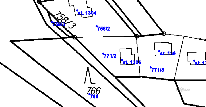 Parcela st. 771/2 v KÚ Čeladná, Katastrální mapa