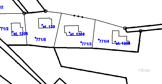 Parcela st. 771/3 v KÚ Čeladná, Katastrální mapa