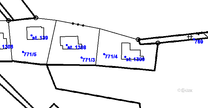 Parcela st. 771/4 v KÚ Čeladná, Katastrální mapa
