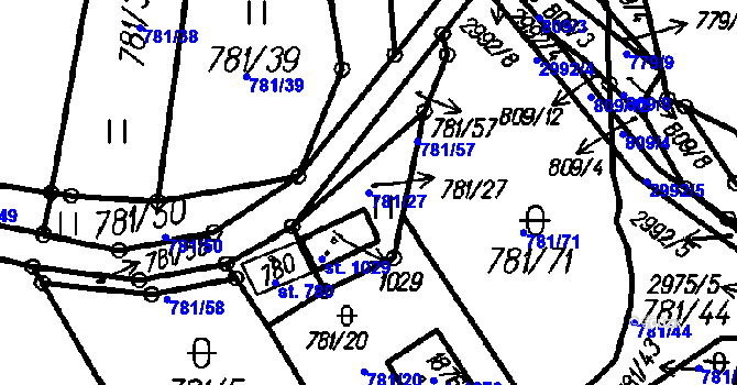 Parcela st. 781/27 v KÚ Čeladná, Katastrální mapa