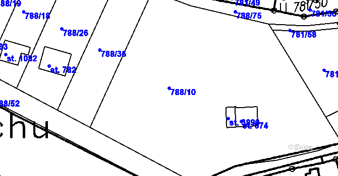 Parcela st. 788/10 v KÚ Čeladná, Katastrální mapa