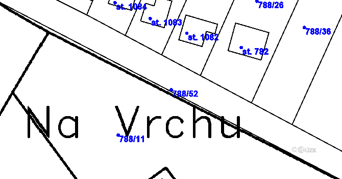 Parcela st. 788/52 v KÚ Čeladná, Katastrální mapa