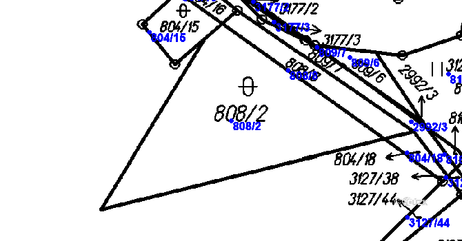 Parcela st. 808/2 v KÚ Čeladná, Katastrální mapa