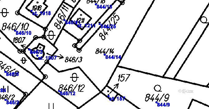 Parcela st. 844/14 v KÚ Čeladná, Katastrální mapa