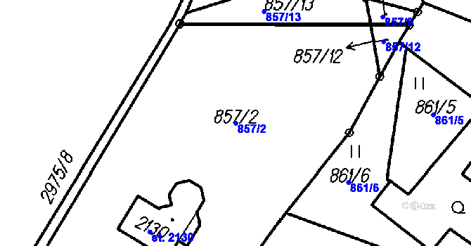 Parcela st. 857/2 v KÚ Čeladná, Katastrální mapa