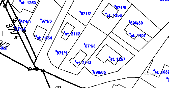Parcela st. 871/5 v KÚ Čeladná, Katastrální mapa
