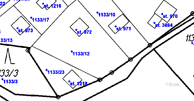 Parcela st. 1133/11 v KÚ Čeladná, Katastrální mapa