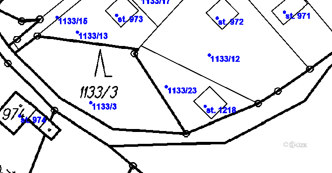 Parcela st. 1133/23 v KÚ Čeladná, Katastrální mapa
