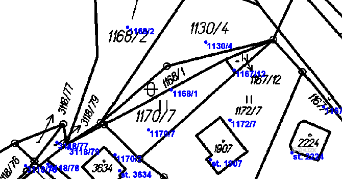 Parcela st. 1168/1 v KÚ Čeladná, Katastrální mapa