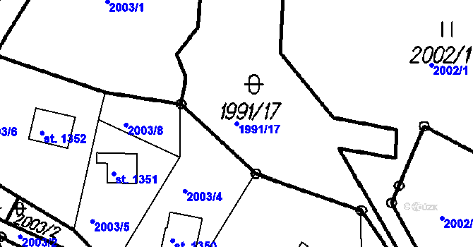 Parcela st. 1991/17 v KÚ Čeladná, Katastrální mapa