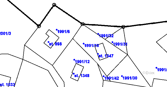 Parcela st. 1991/18 v KÚ Čeladná, Katastrální mapa