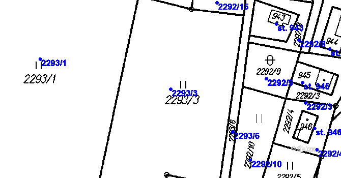 Parcela st. 2293/3 v KÚ Čeladná, Katastrální mapa
