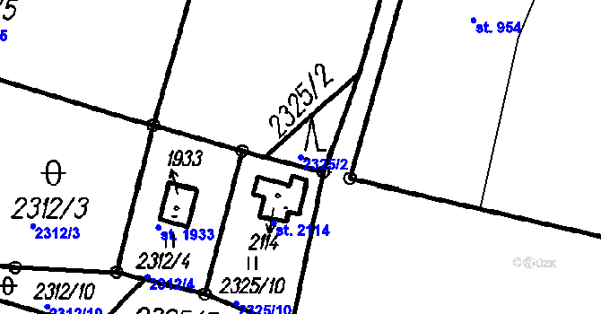 Parcela st. 2325/2 v KÚ Čeladná, Katastrální mapa