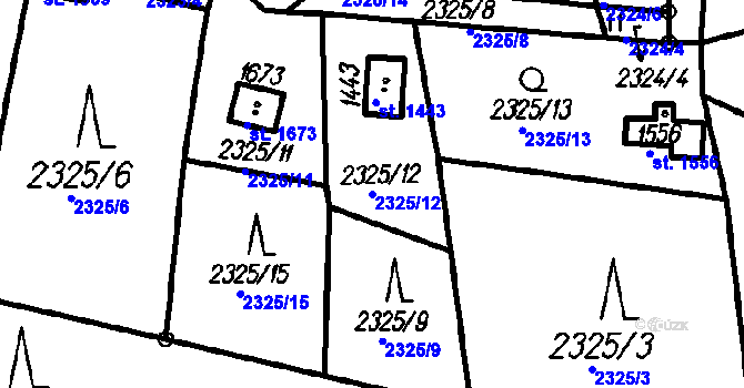 Parcela st. 2325/12 v KÚ Čeladná, Katastrální mapa