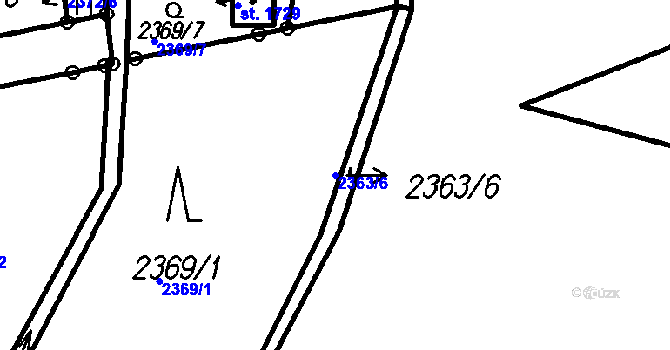 Parcela st. 2363/6 v KÚ Čeladná, Katastrální mapa