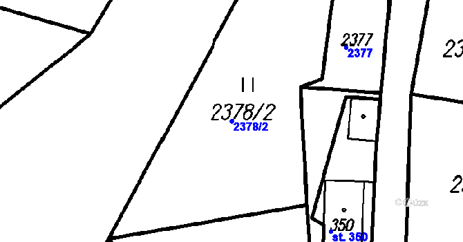 Parcela st. 2378/2 v KÚ Čeladná, Katastrální mapa