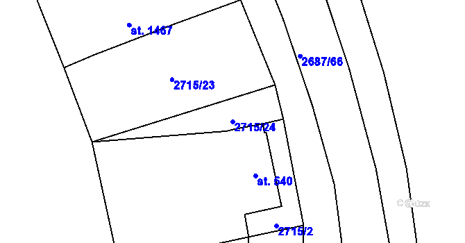 Parcela st. 2715/24 v KÚ Čeladná, Katastrální mapa
