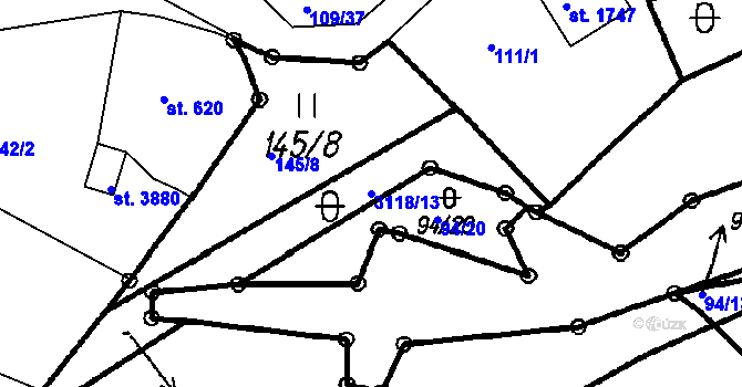 Parcela st. 3118/13 v KÚ Čeladná, Katastrální mapa