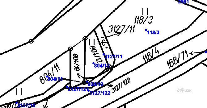 Parcela st. 3127/11 v KÚ Čeladná, Katastrální mapa