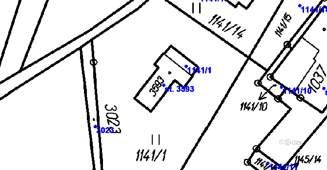 Parcela st. 3593 v KÚ Čeladná, Katastrální mapa