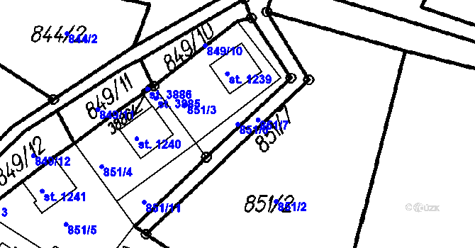 Parcela st. 851/6 v KÚ Čeladná, Katastrální mapa