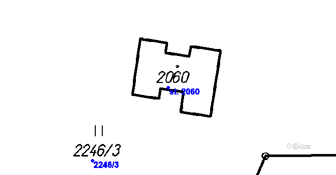 Parcela st. 2060 v KÚ Čeladná, Katastrální mapa