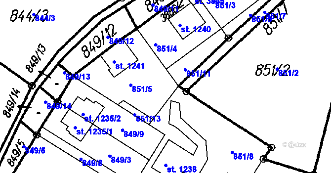 Parcela st. 851/12 v KÚ Čeladná, Katastrální mapa
