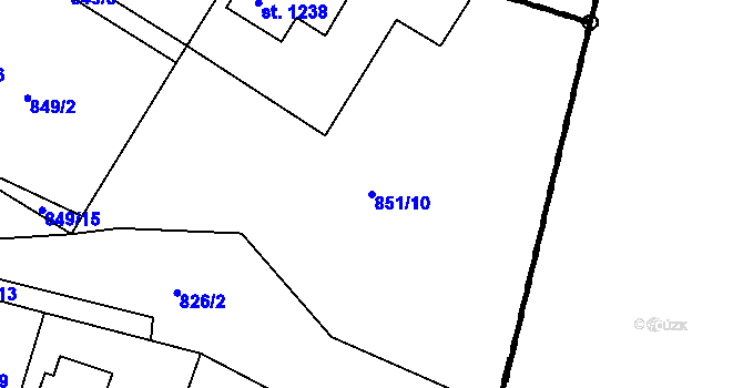 Parcela st. 851/10 v KÚ Čeladná, Katastrální mapa