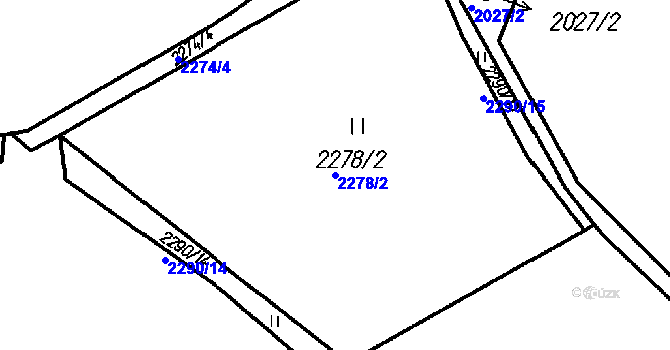 Parcela st. 2278/2 v KÚ Čeladná, Katastrální mapa