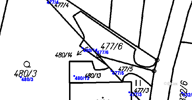Parcela st. 477/6 v KÚ Čeladná, Katastrální mapa