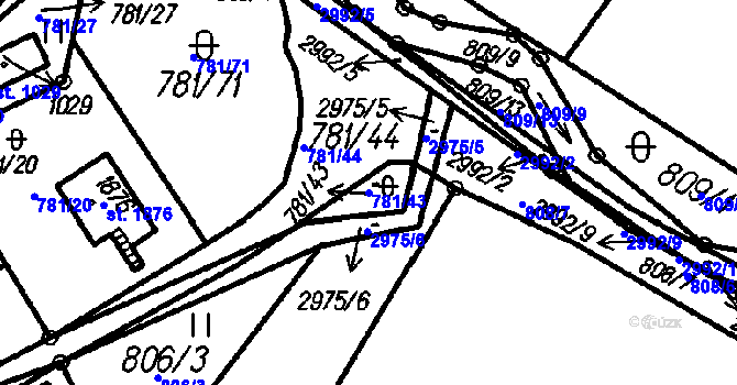 Parcela st. 781/43 v KÚ Čeladná, Katastrální mapa