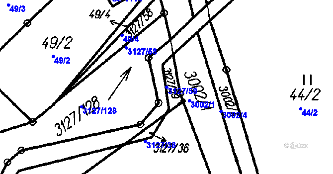 Parcela st. 3127/59 v KÚ Čeladná, Katastrální mapa