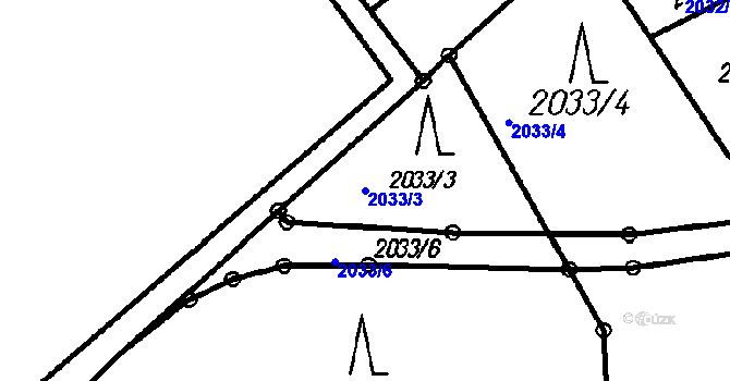 Parcela st. 2033/3 v KÚ Čeladná, Katastrální mapa