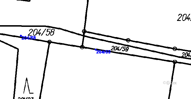 Parcela st. 204/59 v KÚ Čeladná, Katastrální mapa